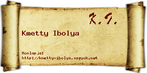 Kmetty Ibolya névjegykártya